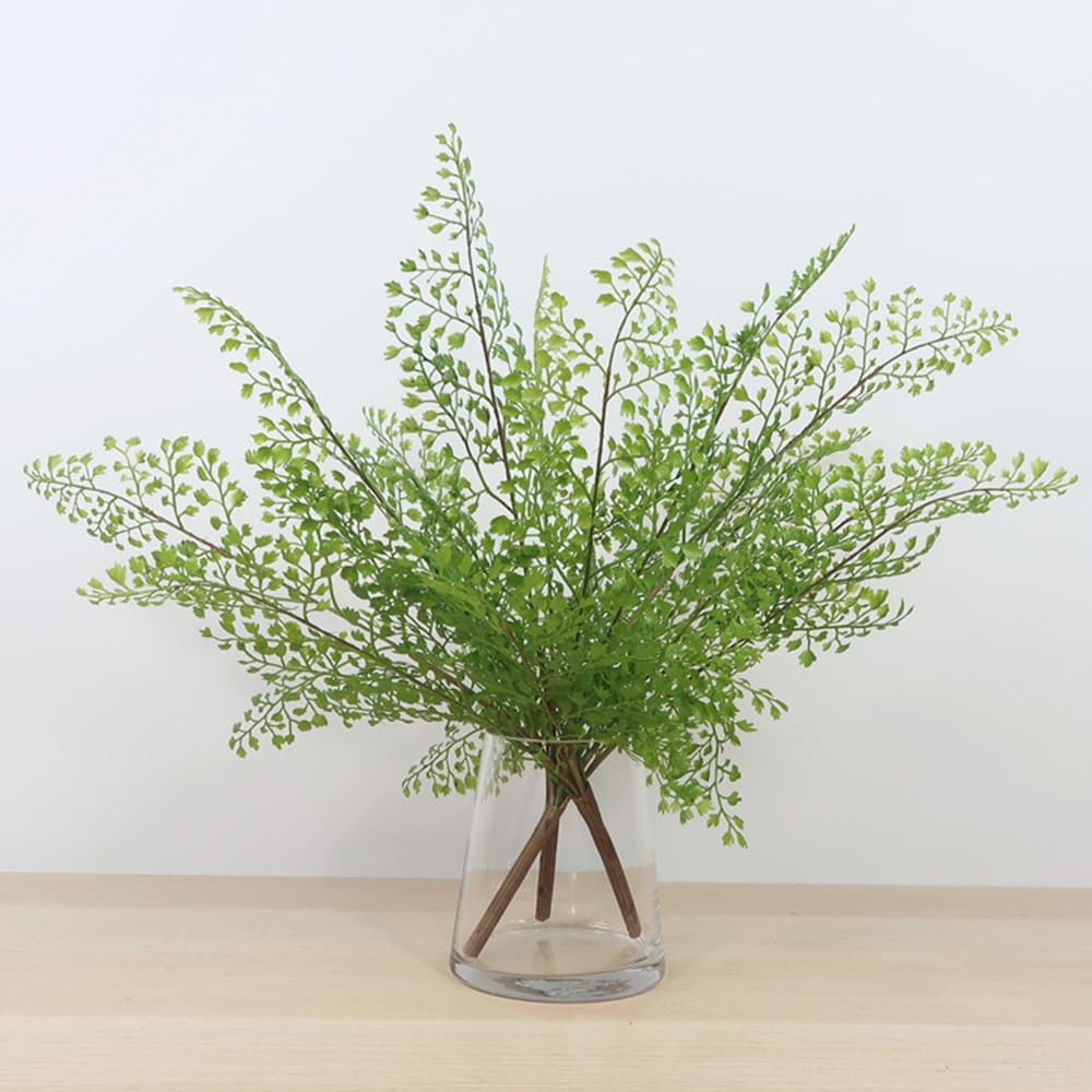 3Pcs Maiden Hair Artificial Plant 16.9" Faux Plastic Conservatory Maidenhair Fern Greenery Plant for Home Living Room Bedroom Desk Bathroom Window Shelf Farmhouse Decoration